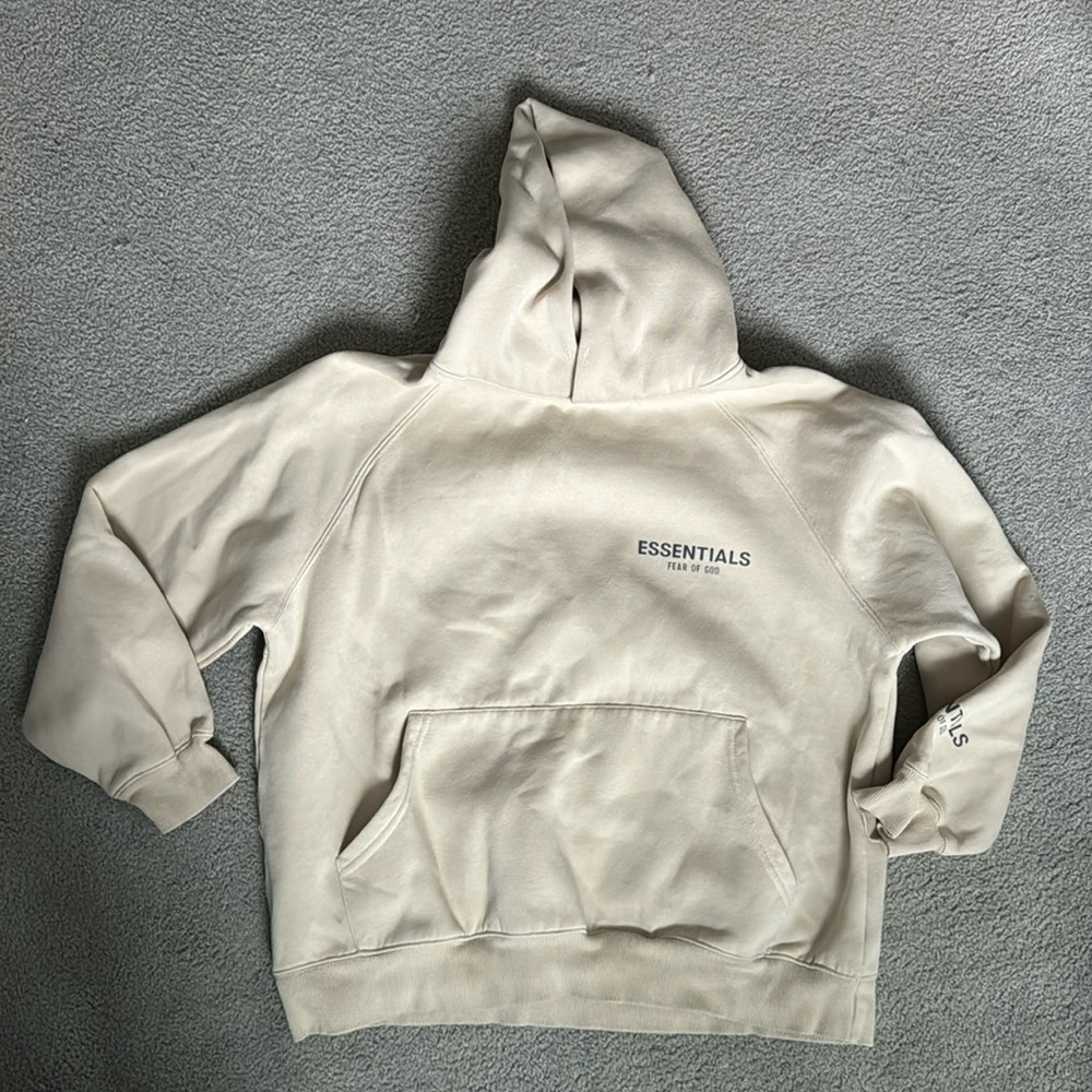 Tan essentials hoodie - small